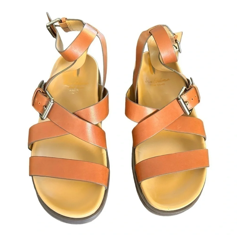 Sam Edelman Lug Sole Eleanora Leather Sandals Chestnut Brown Women’s Size 8 - Picture 4 of 8